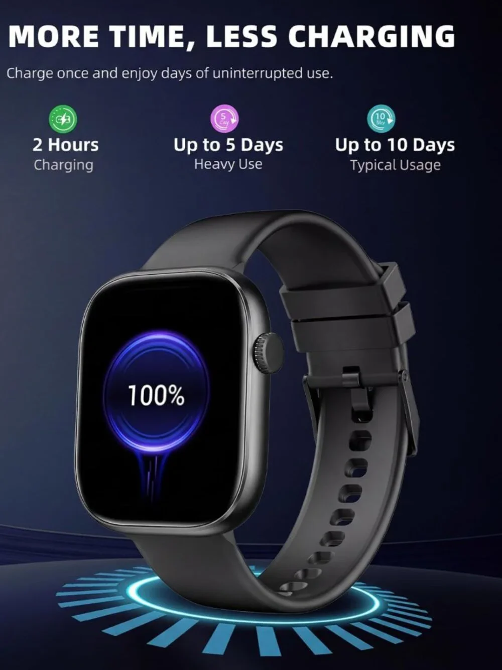 Stylish Smartwatch for Fitness & Sleep Tracking, 1.83” Touchscreen, Waterproof